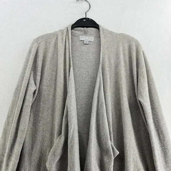 Barefoot Dreams Long Cardigan Women's Sz M Gray Open Front Pockets Cozychic Lite - Picture 6 of 12
